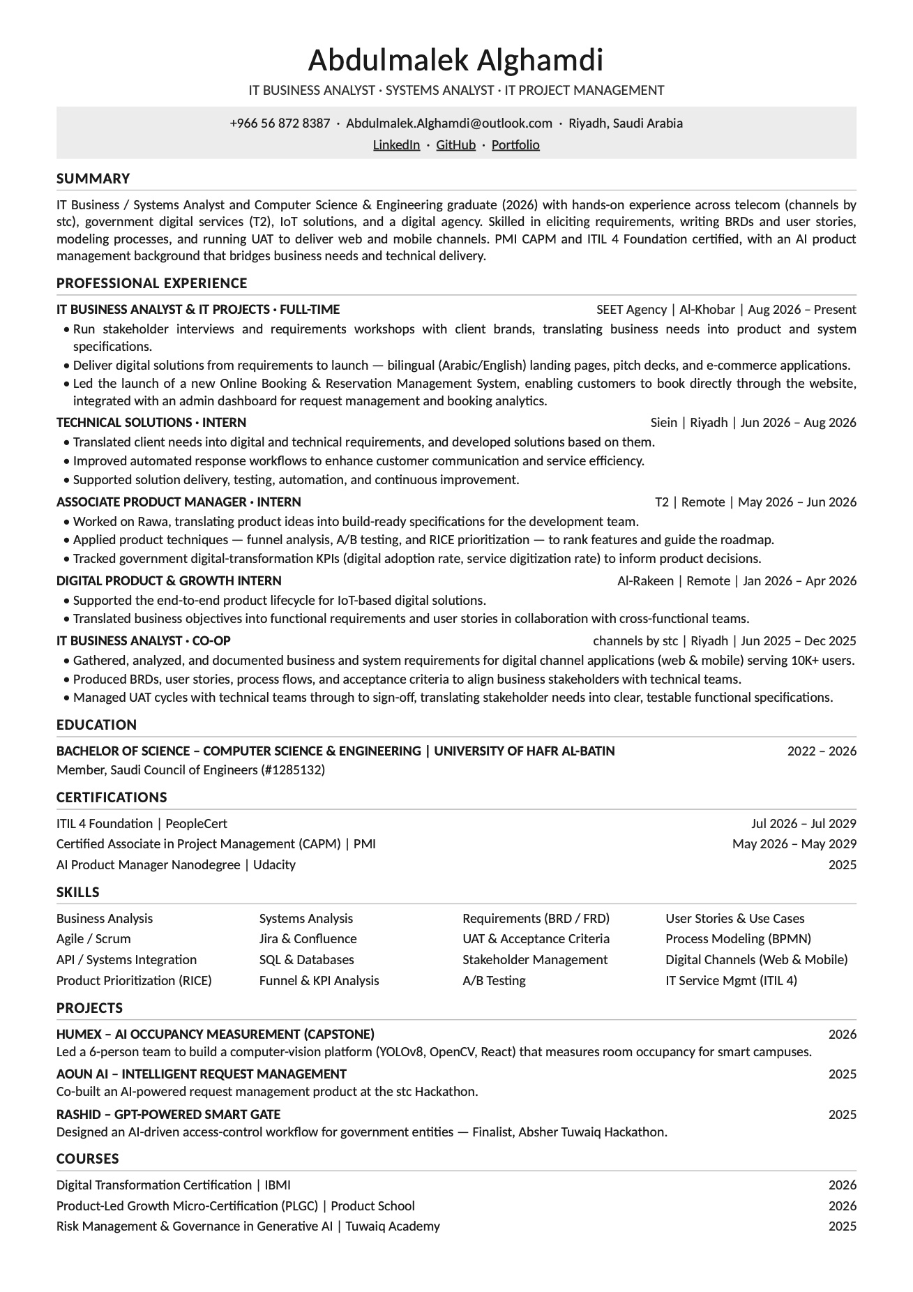 Abdulmalek Alghamdi CV